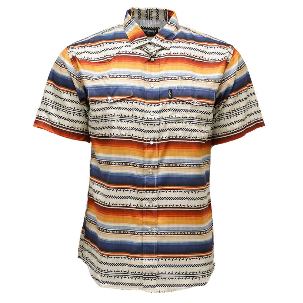 YOUTH "Sol" Multi Color Serape Short Sleeve Pearl Snap Shirt