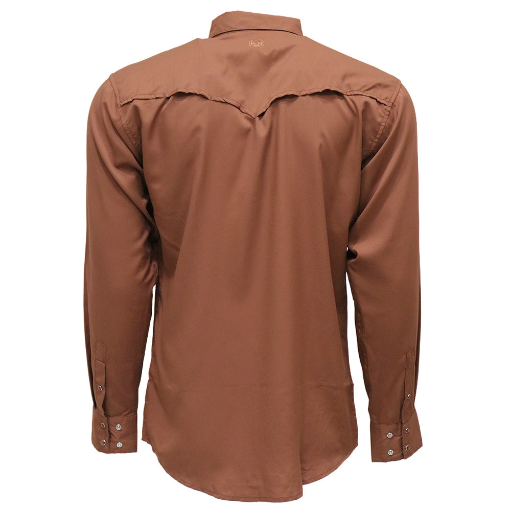 "Sol" Brownout Long Sleeve Pearl Snap Shirt
