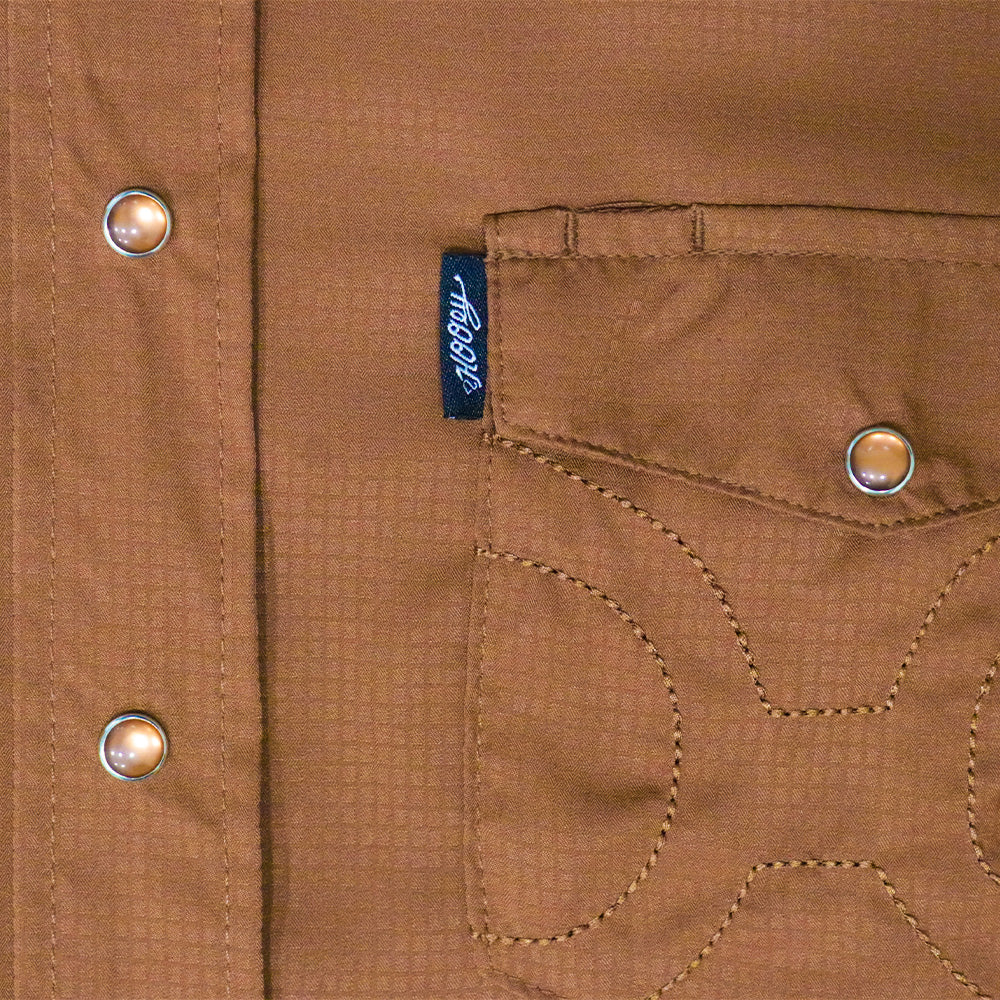 "Sol" Brownout Long Sleeve Pearl Snap Shirt