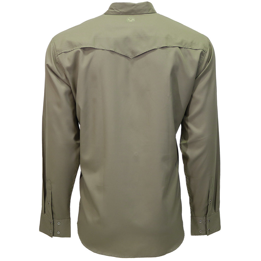Youth "Sol" Olive Green Long Sleeve Pearl Snap Shirt