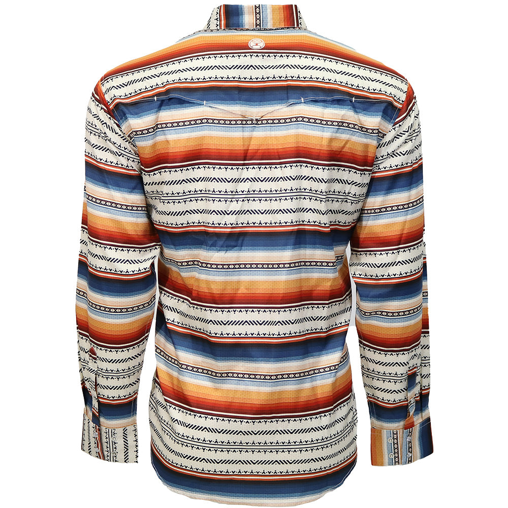 "Sol" Multi-Color Serape Long Sleeve Pearl Snap Shirt