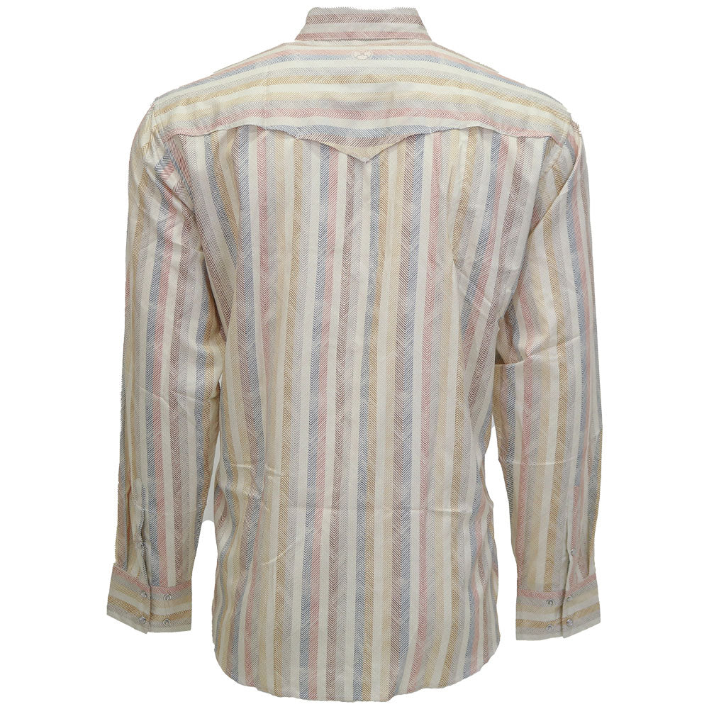 "Sol" Multi-Color Baja Stripe Long Sleeve Pearl Snap Shirt