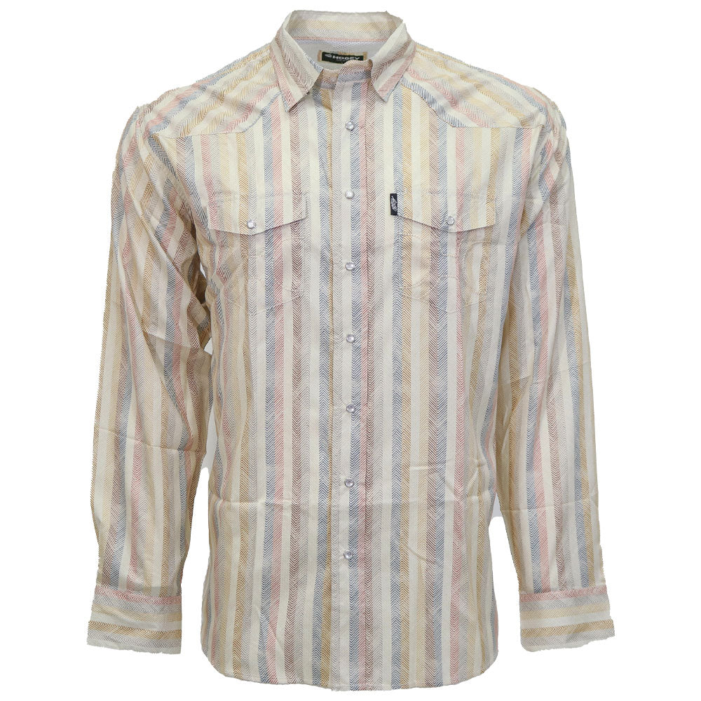 Youth "Sol" Multi-Color Baja Stripe Long Sleeve Pearl Snap Shirt