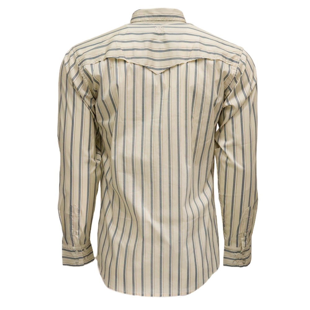 Youth "Maverick" Long Sleeve Button Up Shirt White w/Pin Stripes