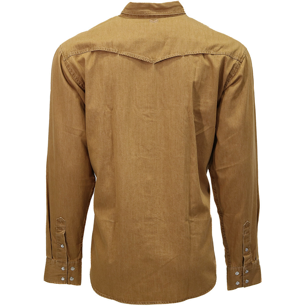 "Del Denim" Chambray Long Sleeve Shirt Washed Tan