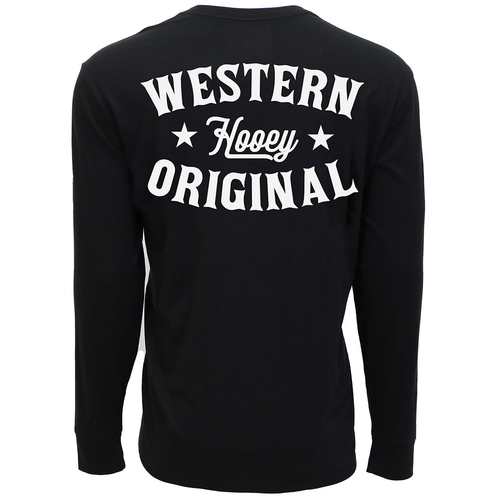 "Knockout" Long Sleeve T-shirt Black w/White Logo