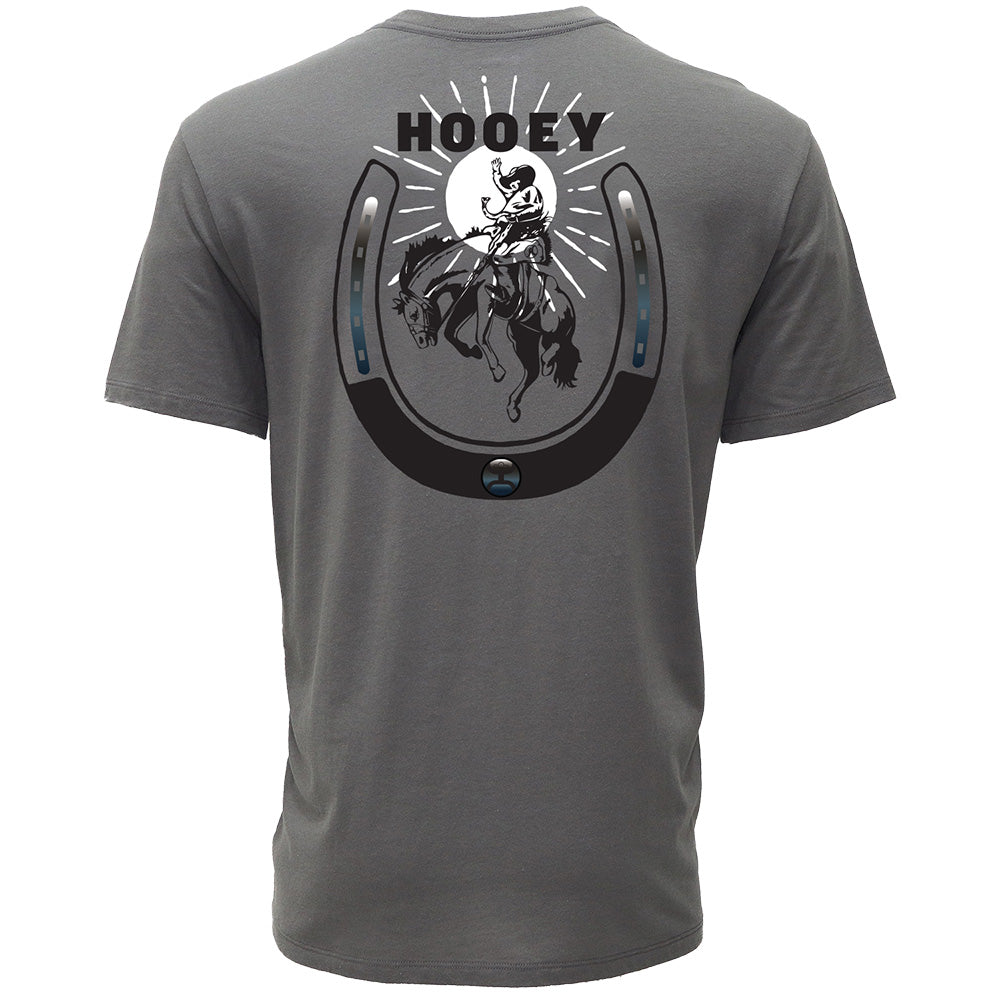 "Lucky Rider" Grey w/Black & White Logo T-shirt