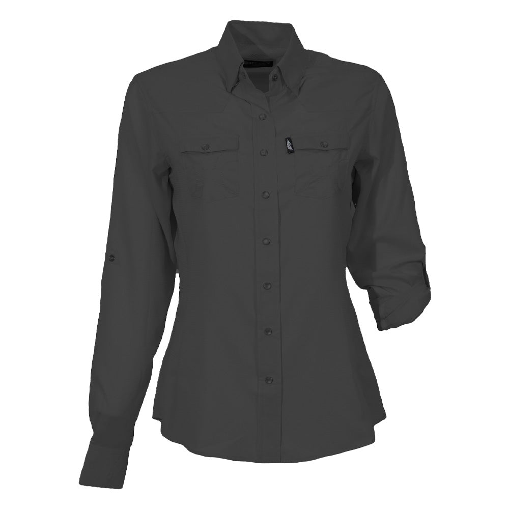 YOUTH Sol Girls Long Sleeve Pearl Snap Shirt Black