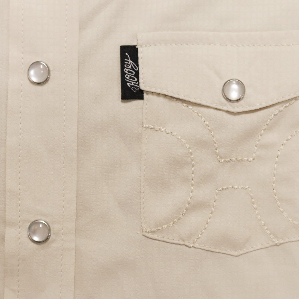 "Sol" Ladies Long Sleeve Pearl Snap Shirt Cream
