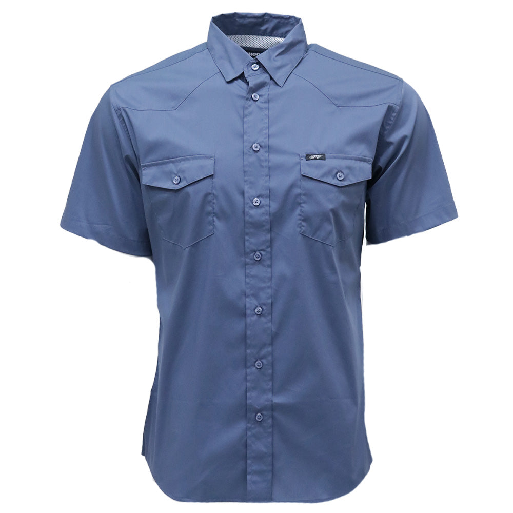 "Maverick" Short Sleeve Button Up Shirt Blue