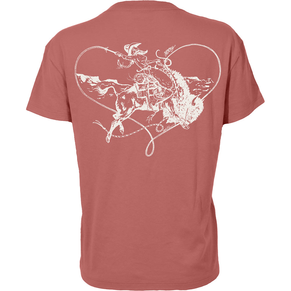 "Buffalo Heart" T-shirt Coral w/Heart Logo