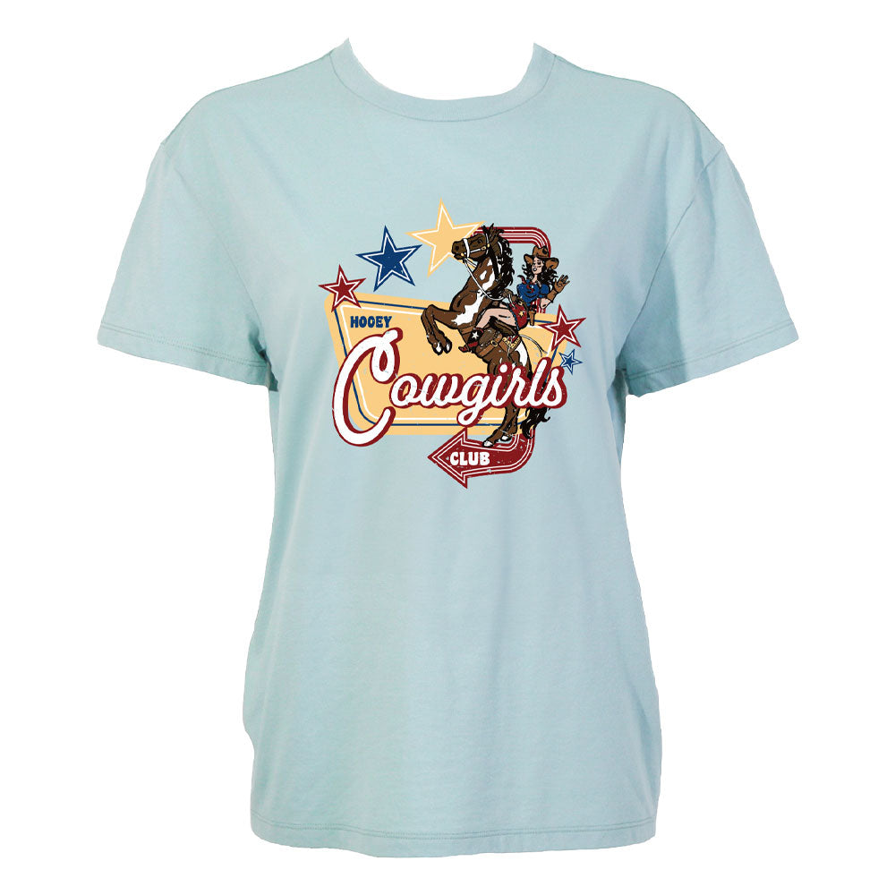 "Cowgirl" T-shirt Light Blue w/ Multi-color Logo