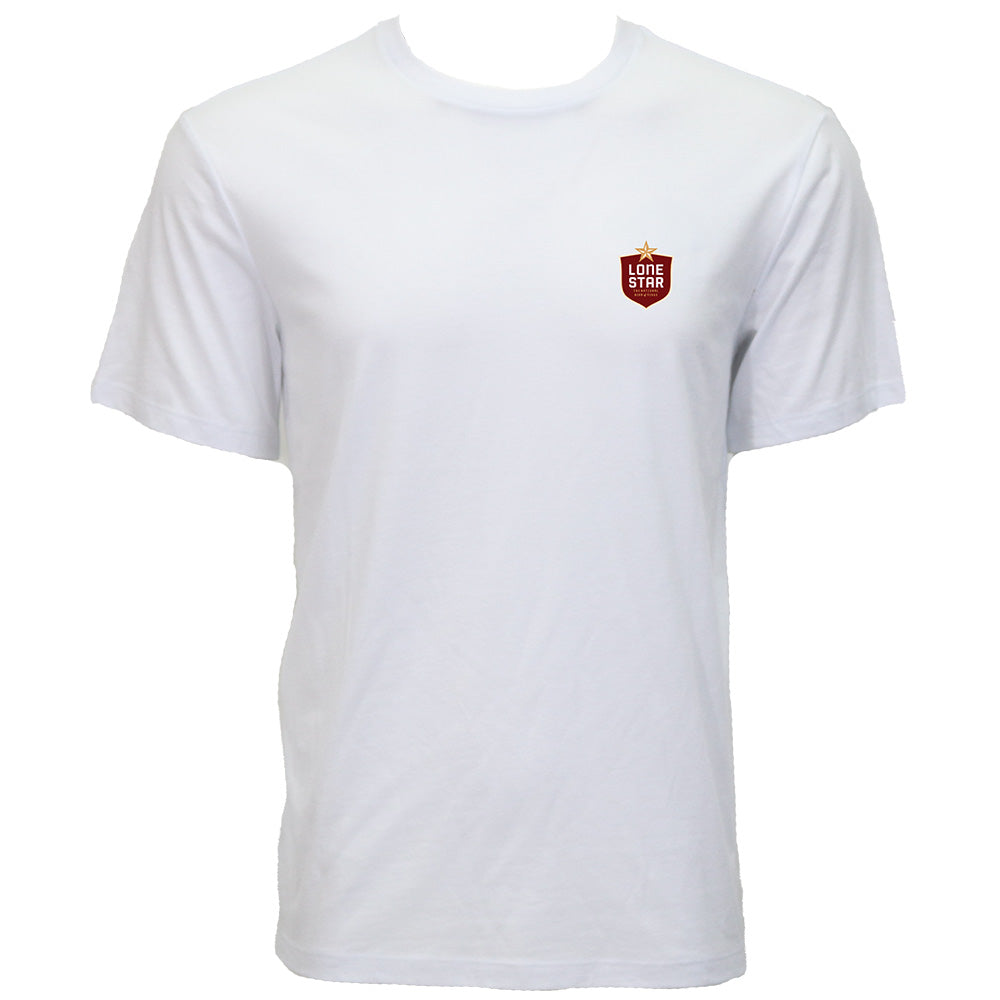 "Lone Star" White Pocket Tee w/ Cowboy Logo on Back
