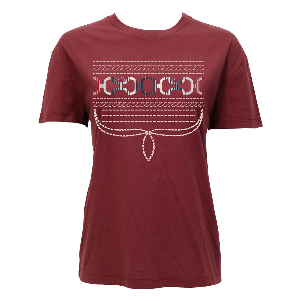 "Leona" T-shirt Red w/White Stitching