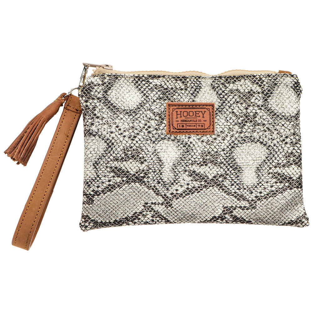 "Cobra" Cream/Black Snake Print Arena Wristlet