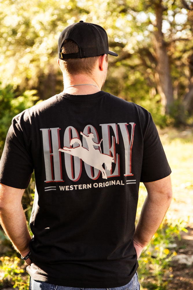"Wild Ride" T-shirt Black w/Tan & Grey Hooey Logo
