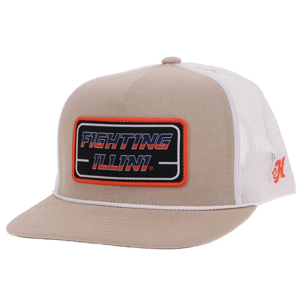 University of Illinois Hat Tan & White w/Rectangle Patch