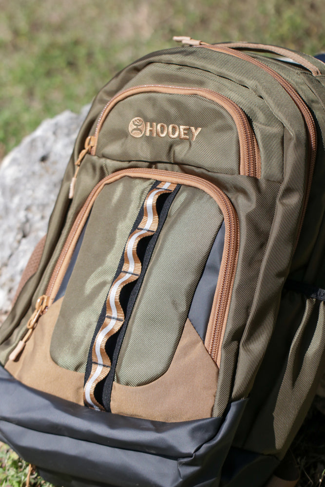 "Ox" Hooey Backpack Green & Tan w/Camo