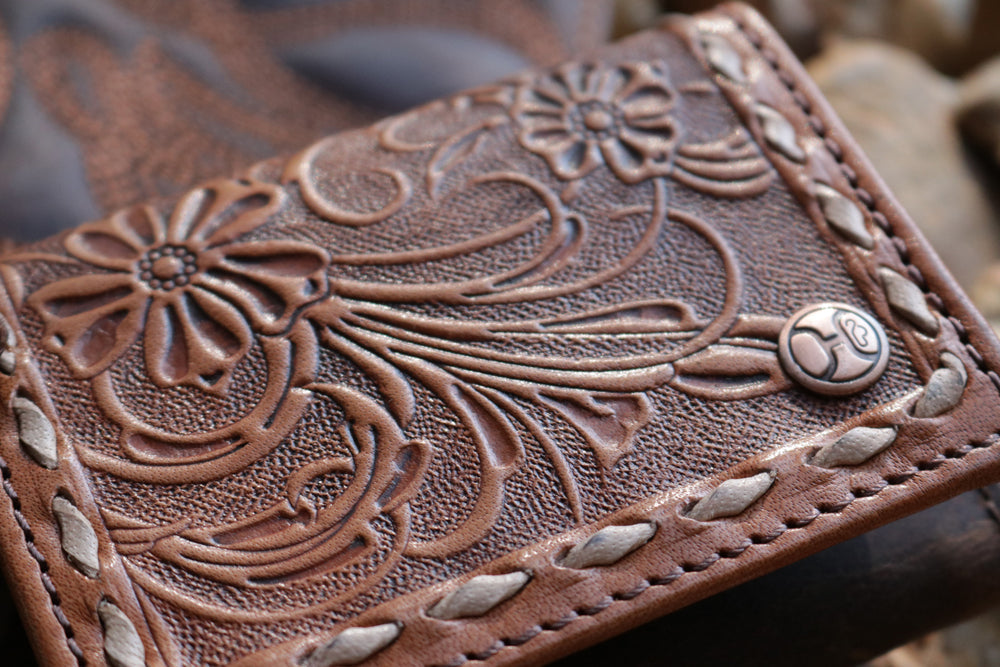 Tuff Trifold Wallet Tan/Brown Leather