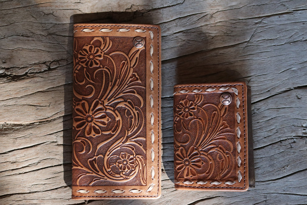 Tuff Trifold Wallet Tan/Brown Leather