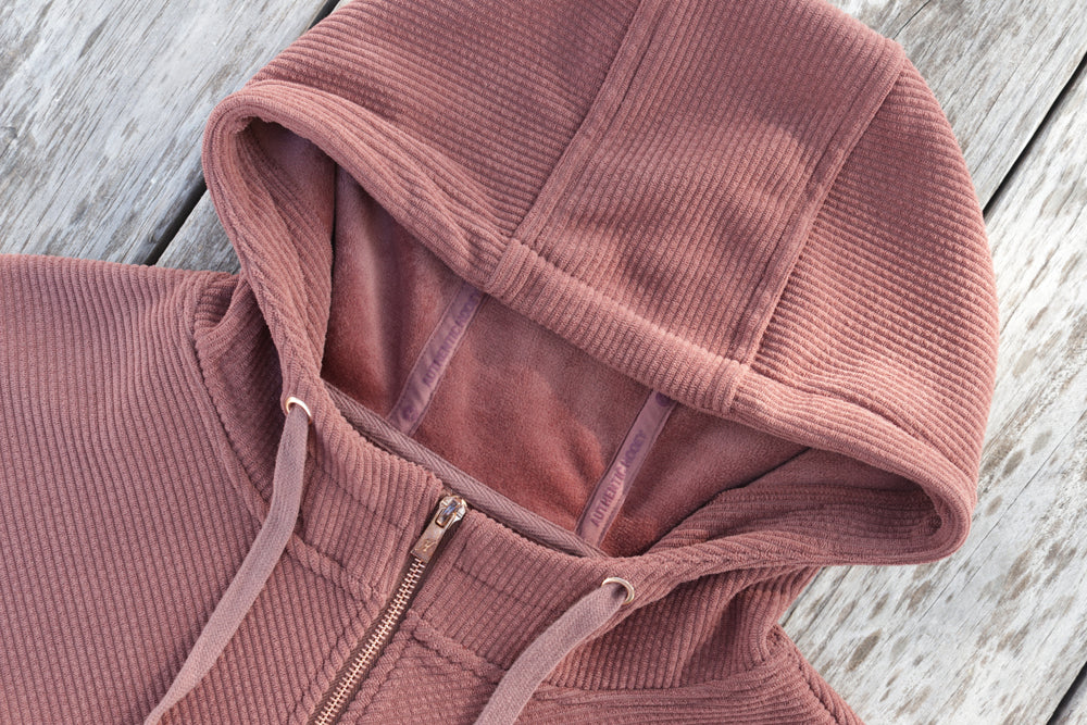 Cowgirl Corduroy 1/4 Zip Hoody Maroon