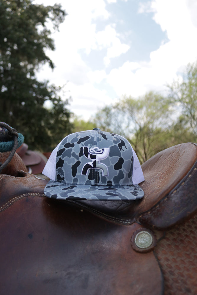 Texican 6-Panel Trucker Snapback Hat Camo/White