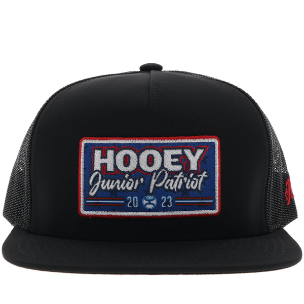 Junior Patriot Black Hat w/ JR Patriot Patch Hooey