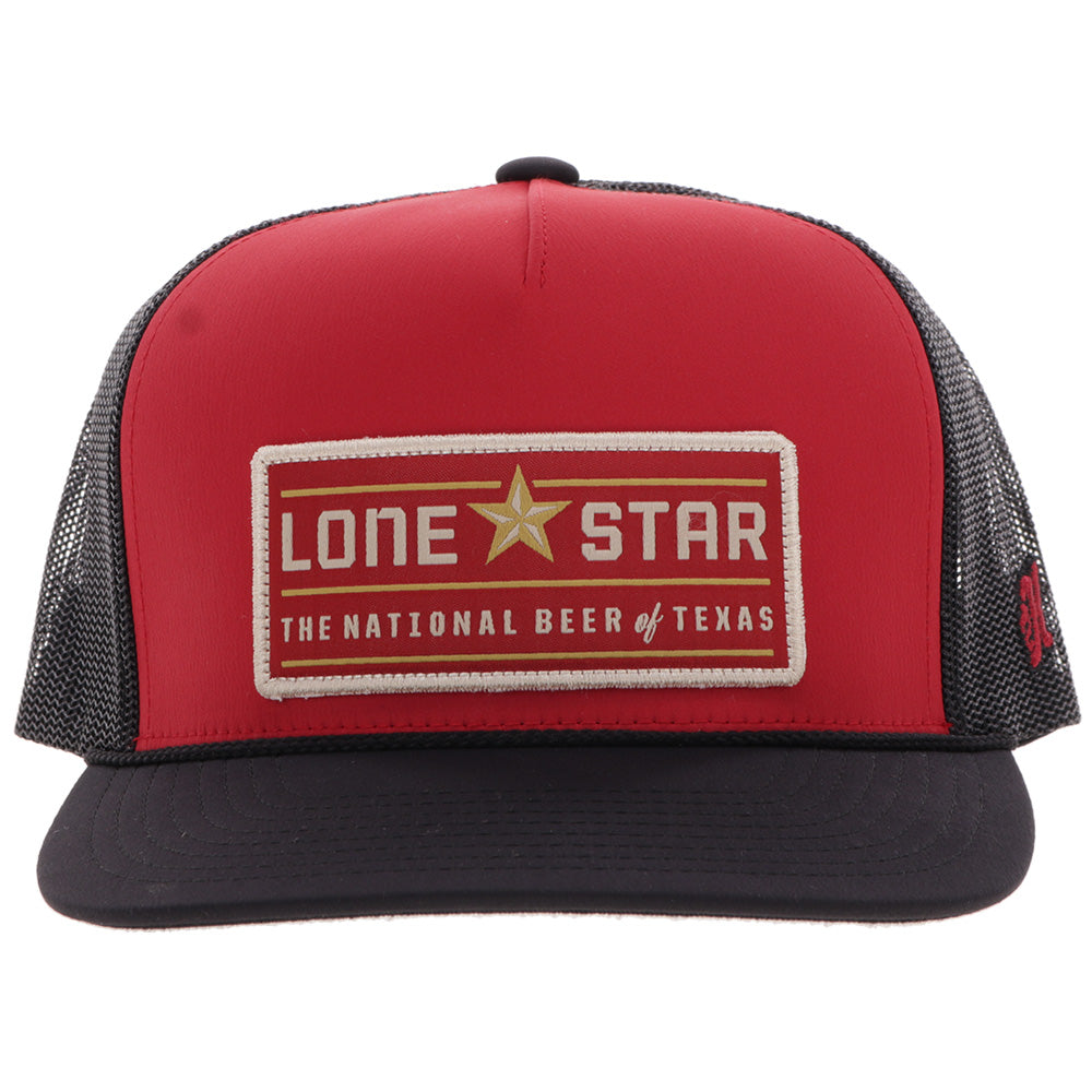 "Lone Star" Hat Red & Black w/Rectangle Patch