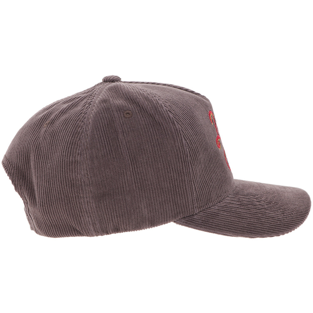 "Lone Star" Grey Corduroy w/Red/ Yellow Logo
