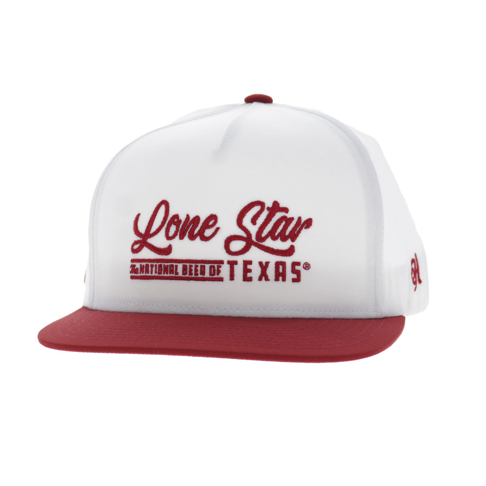 Lone Star 5-Panel Trucker Snapback Hat White/Red