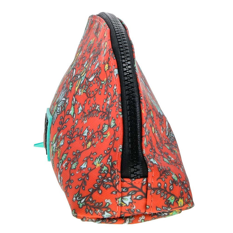 "Hooey Small Accessory Bag" Orange w/ Floral Print