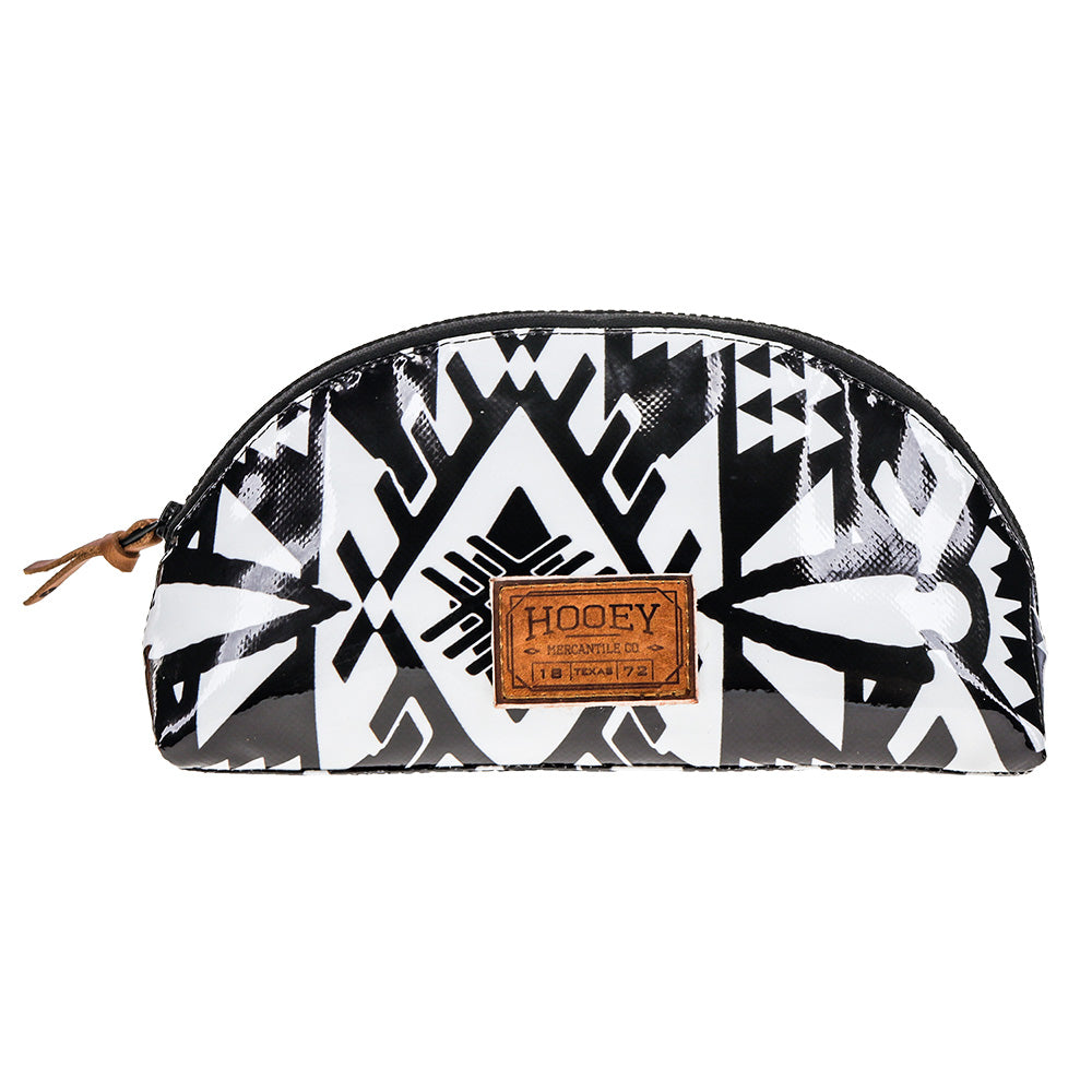 "Puebla" Hooey Small Accessory Bag Black/White Aztec