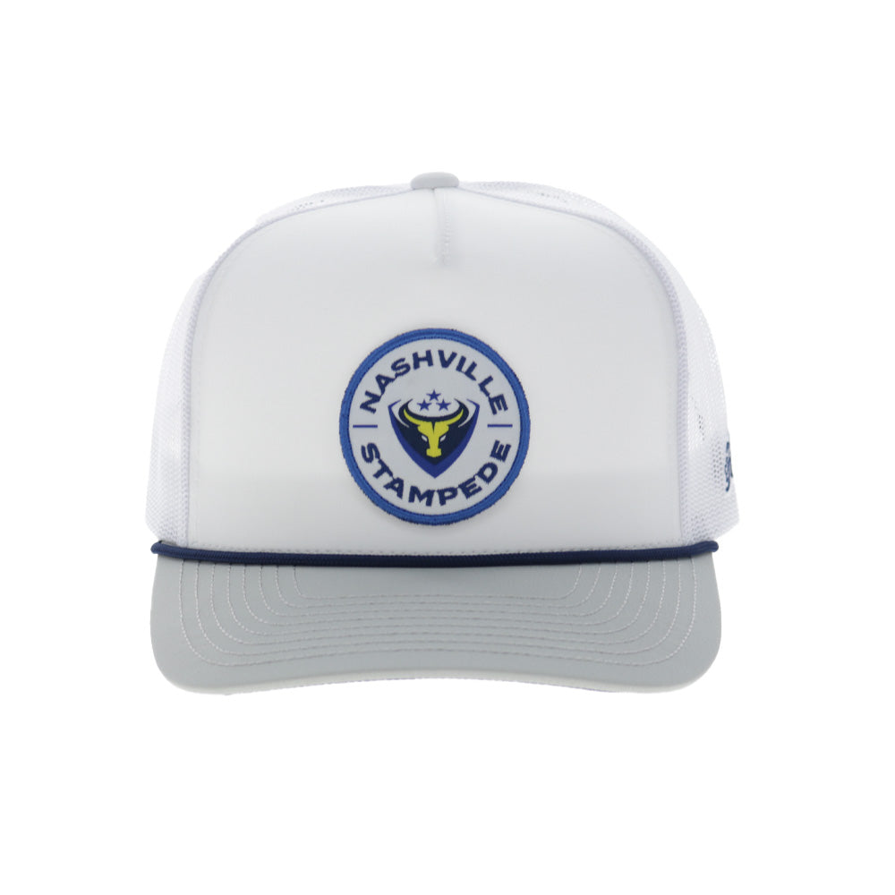Nashville Stampede Hat White/Grey w/Circle Patch