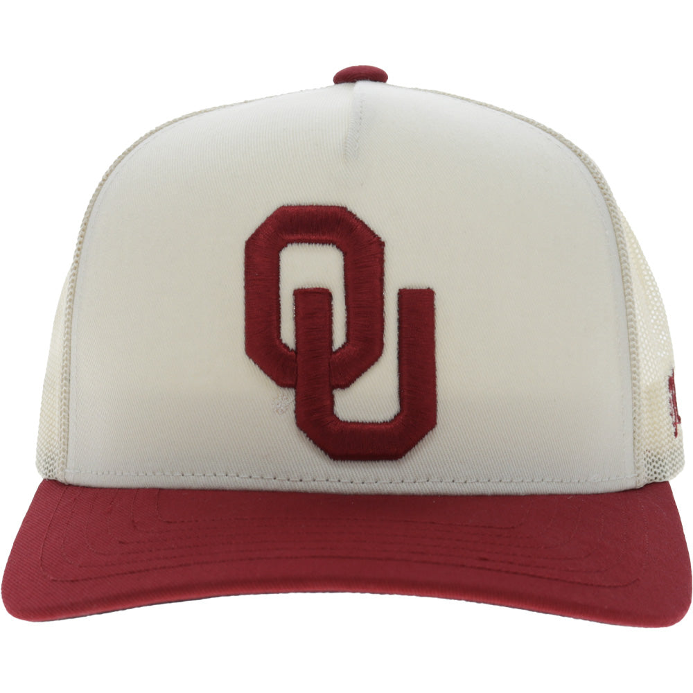 University of Oklahoma 5-Panel Trucker Snapback Hat Cream/Crimson