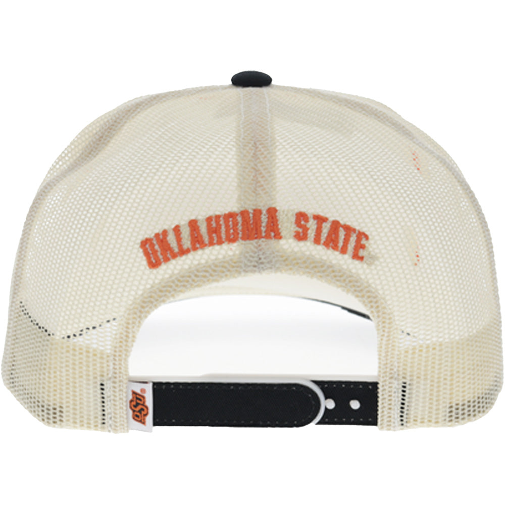 Oklahoma State 5-Panel Trucker Snapback Hat Cream/Black