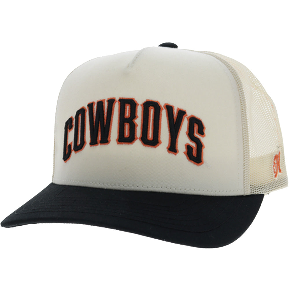 Oklahoma State 5-Panel Trucker Snapback Hat Cream/Black