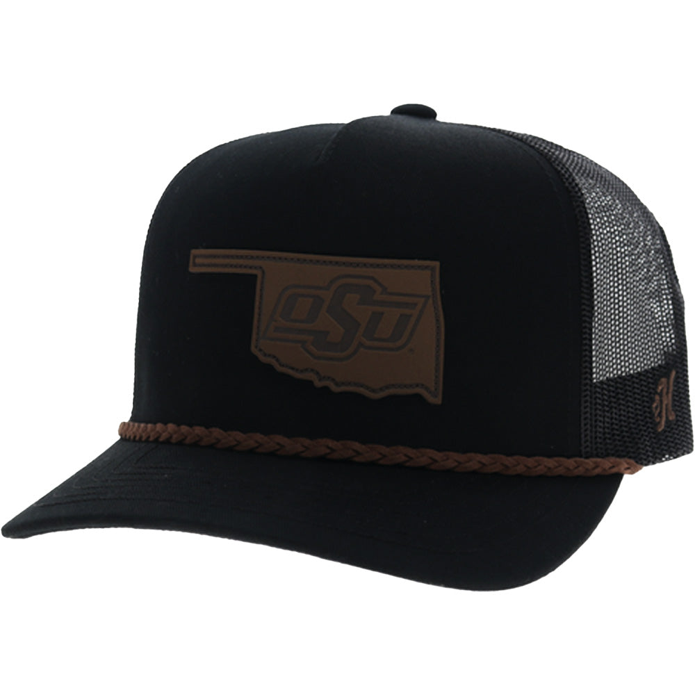 Oklahoma State 5-Panel Trucker Snapback Hat Black
