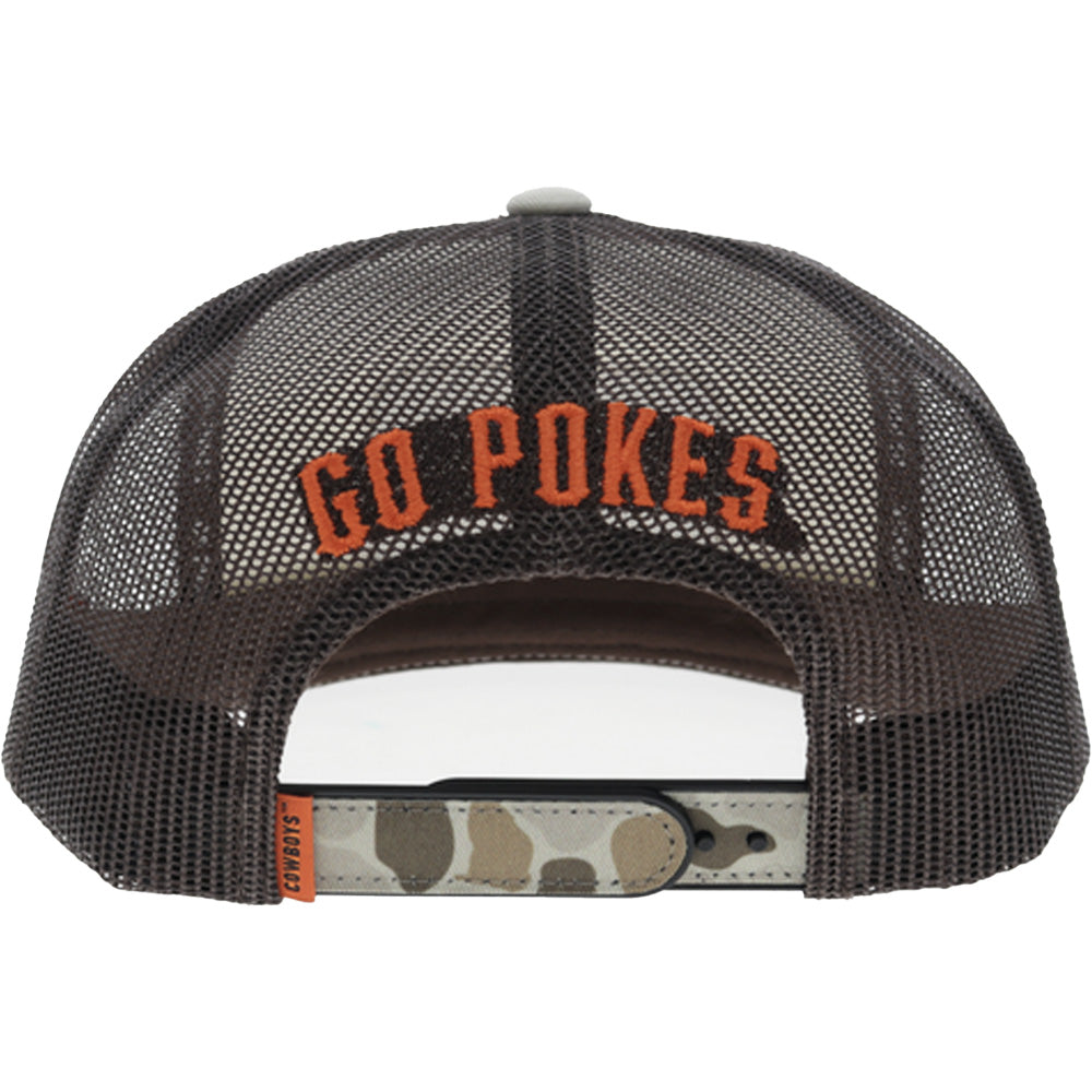 Oklahoma State 5-Panel Trucker Snapback Hat Cream/Camo