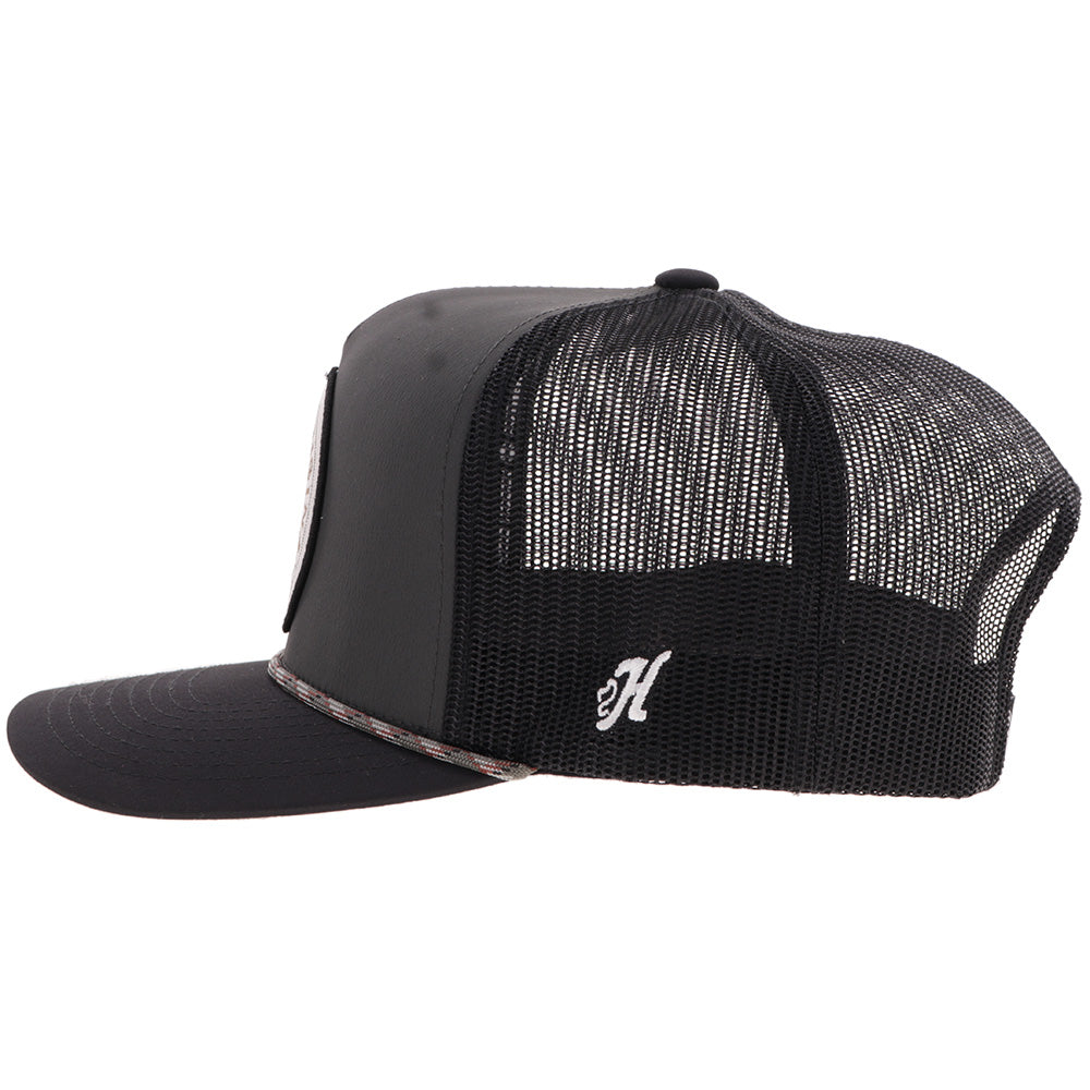 "Quanah" Hat Charcoal/Black w/Black & White Circle Patch
