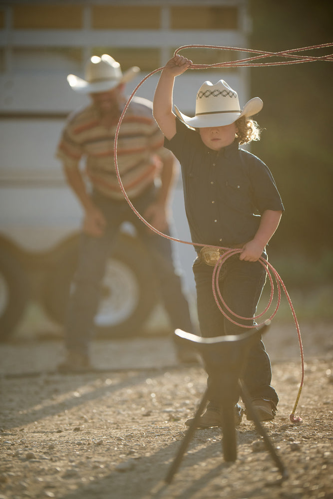 Youth "Sol" Navy Short Sleeve Pearl Snap Shirt