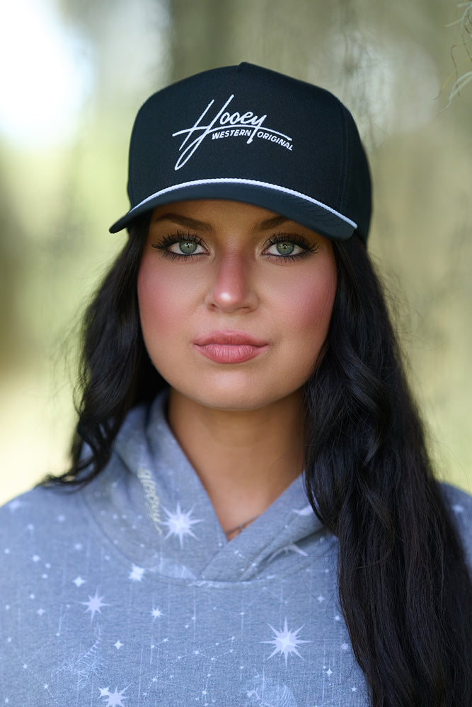 "Mark Out" Hat Black w/White Stitching