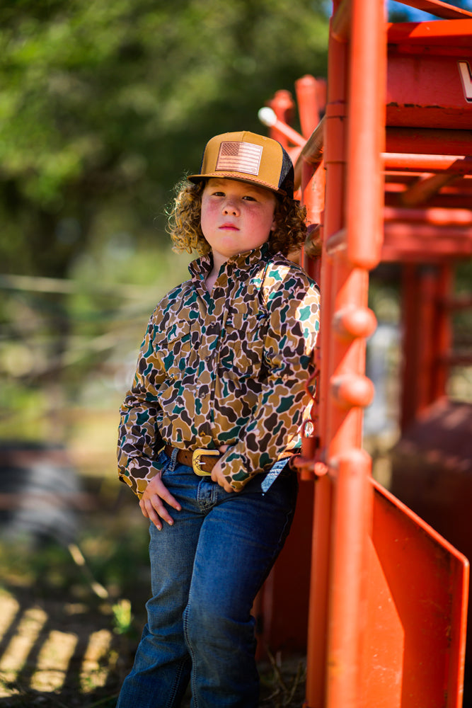 Youth "Maverick" Long Sleeve Button Up Shirt Camo