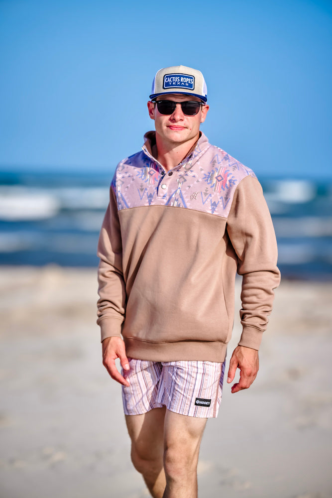 "Stevie" Pullover Tan/Aztec