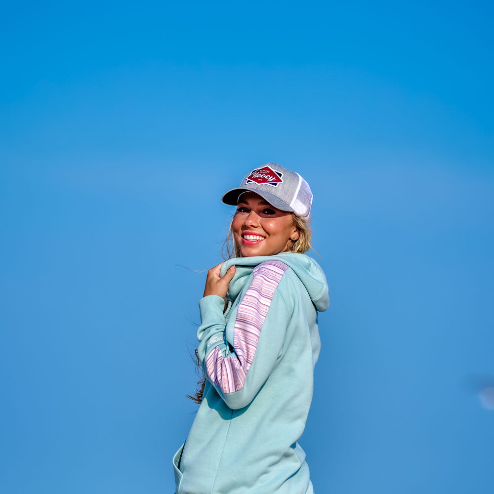 "Canyon" Light Blue w/Serape Pattern Hoody