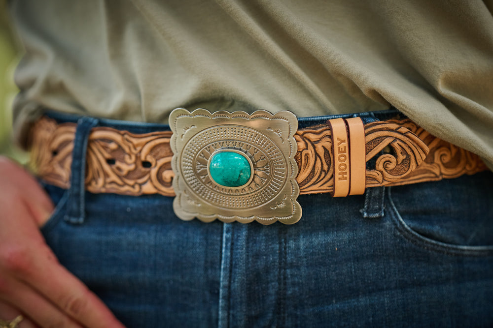 "Rogue" Tan w/Filigree Cutouts Belt