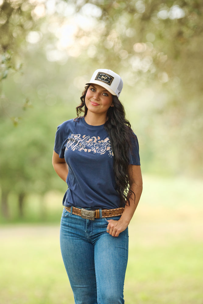 Boot Springs Hooey T-shirt Navy / Pink Floral