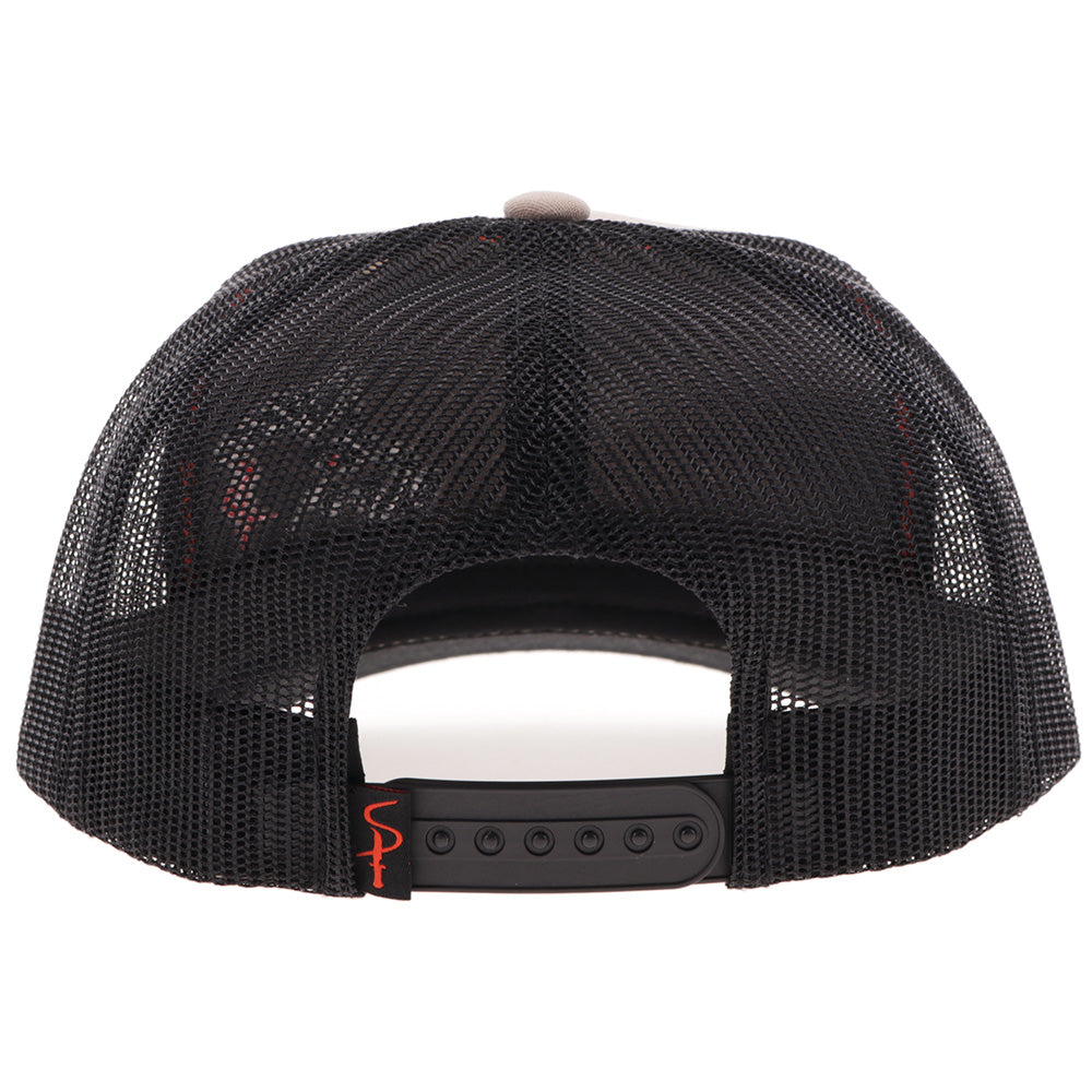 "Sniper Pig" Hat Tan & Brown w/Black & Red Stitching