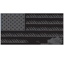 black and grey American flag logo