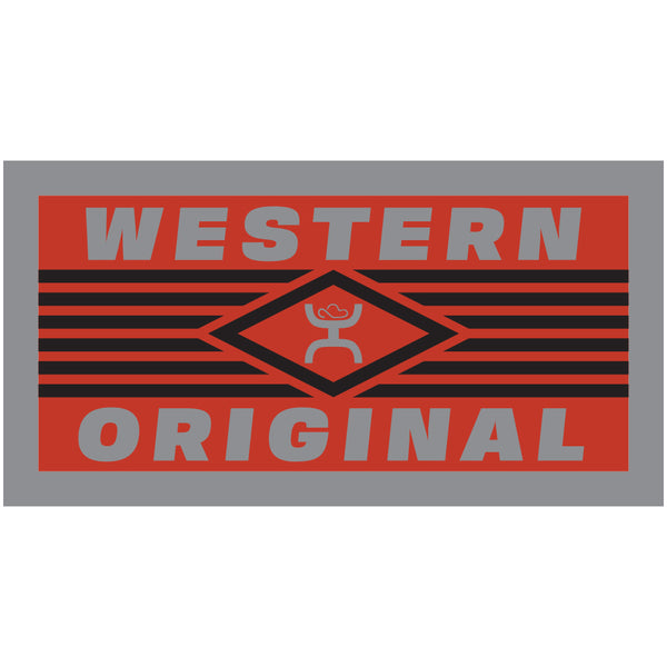 Hooey Western Original Red / Grey / Black Rectangle Decal