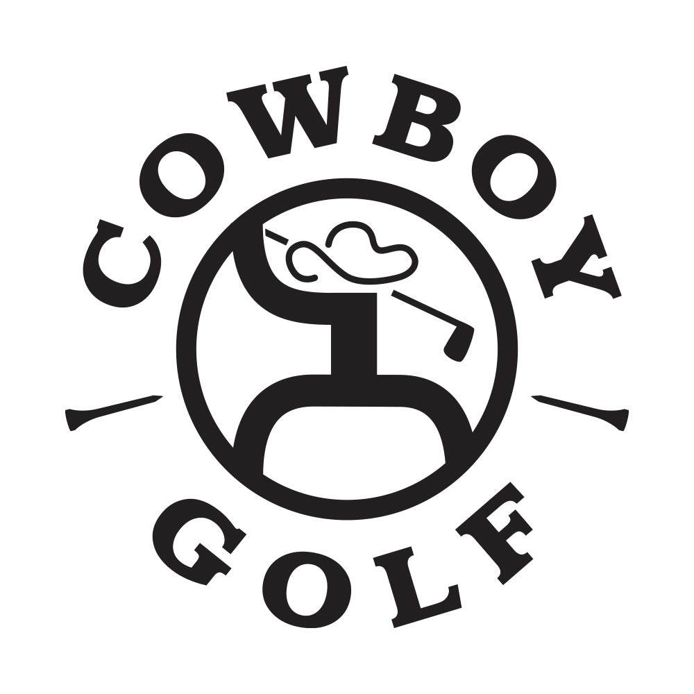 Draw Cowboy Golf Decal Black